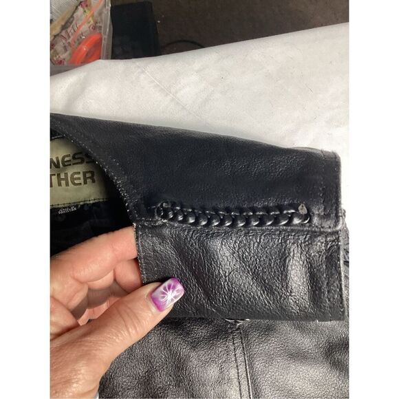 Tennessee Leather Women’s Leather Biker Vest Sz XL Black Harley Davidson - Picture 10 of 11